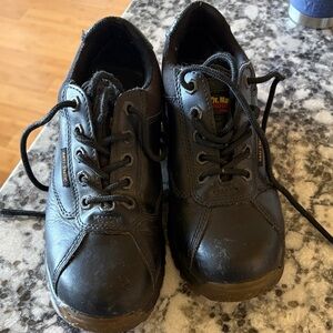 Dr. Martens Men’s Black Leather Lace-Up Steel Toe Industrial Shoes